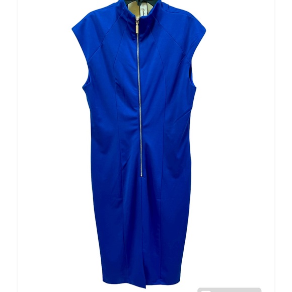 Alexia Admor Cobalt Short Sleeve Katrina Military Sheath Midi Dress L NWT - Picture 4 of 12